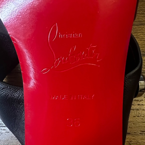 Christian Louboutin Spika Club 85 Black Leather Spike Mule Heels NEW Size 36 - Picture 7 of 8